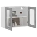 Armoire en verre suspendue Gris béton 80x31x60 cm Aggloméré