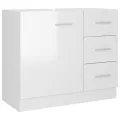 Armoire d'évier Blanc brillant 63x30x54 cm Aggloméré