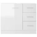 Armoire d'évier Blanc brillant 63x30x54 cm Aggloméré