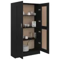 Bibliothèque Noir 82,5x30,5x150 cm Aggloméré