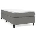 cadre de lit avec matelas Gris foncé 100x200cm Tissu