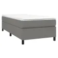 cadre de lit avec matelas Gris foncé 100x200cm Tissu
