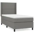 cadre de lit avec matelas Gris foncé 100x200cm Tissu