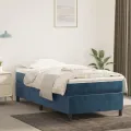 cadre de lit Bleu foncé 100x200 cm Velours
