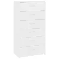Buffet avec 6 tiroirs Blanc 50x34x96 cm Bois d'ingénierie