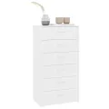 Buffet avec 6 tiroirs Blanc 50x34x96 cm Bois d'ingénierie