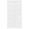 Buffet avec 6 tiroirs Blanc 50x34x96 cm Bois d'ingénierie