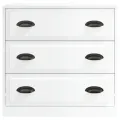 Buffet blanc brillant 70x35,5x67,5 cm bois d'ingénierie