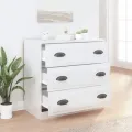 Buffet blanc brillant 70x35,5x67,5 cm bois d'ingénierie