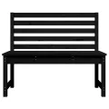 Banc de jardin noir 109 cm bois massif de pin