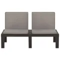 Banc de salon de jardin avec coussin Plastique Gris