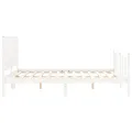 Cadre de lit avec tête de lit blanc 160x200 cm bois massif