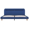 Cadre de lit avec LED Bleu Tissu 160 x 200 cm