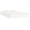 Cadre de lit blanc bois massif 150x200 cm très grand