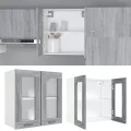 Armoire vitrée suspendue Sonoma gris 60x31x60cm Bois ingénierie