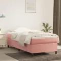 cadre de lit avec matelas Rose 90x200 cm Velours