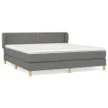 cadre de lit avec matelas Gris foncé 160x200cm Tissu