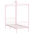 Cadre de lit à baldaquin Rose Métal 90 x 200 cm