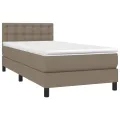 cadre de lit avec matelas Taupe 100x200 cm Tissu