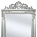 Miroir sur pied Style baroque 160x40 cm Argenté