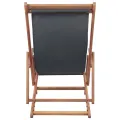 Chaise pliable de plage Tissu et cadre en bois Gris