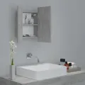 Armoire de salle de bain à miroir LED Gris béton Acrylique
