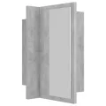 Armoire de salle de bain à miroir LED Gris béton Acrylique