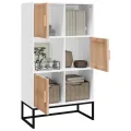 Buffet haut blanc 70x35x125 cm bois d'ingénierie