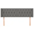 Tête de lit avec oreilles Gris foncé 147x16x78/88 cm Tissu