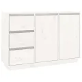 Buffet Blanc 111x34x75 cm Bois massif de pin