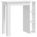 Table de bar avec étagère Blanc 102x50x103,5 cm Aggloméré