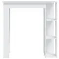 Table de bar avec étagère Blanc 102x50x103,5 cm Aggloméré