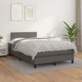 cadre de lit avec matelas Gris 120x200 cm Similicuir