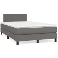 cadre de lit avec matelas Gris 120x200 cm Similicuir