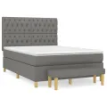 cadre de lit avec matelas Gris foncé 140x200cm Tissu