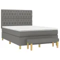 cadre de lit avec matelas Gris foncé 140x200cm Tissu