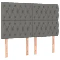cadre de lit avec matelas Gris foncé 140x200cm Tissu