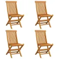 Chaises de jardin avec coussins anthracite 4 pcs Bois de teck