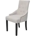 Chaises à manger lot de 2 gris crème tissu