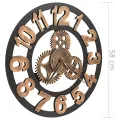 Horloge murale Métal 58 cm Doré et noir