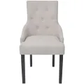 Chaises à manger lot de 6 gris crème tissu