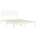 Cadre de lit avec tête de lit blanc 140x200 cm bois massif