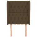 Tête de lit avec oreilles Marron foncé 83x23x118/128 cm Tissu