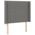 cadre de lit matelas LED Gris foncé 100x200 cm Tissu