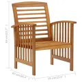 Chaises de jardin 2 pcs Bois d'acacia massif