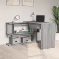 Bureau d'angle Sonoma gris 200x50x76 cm Bois d'ingénierie