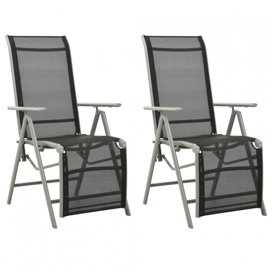 Chaises de jardin 2 pcs Textilène et aluminium Argenté