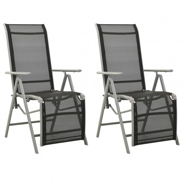 Chaises de jardin 2 pcs Textilène et aluminium Argenté