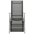Chaises de jardin 2 pcs Textilène et aluminium Argenté