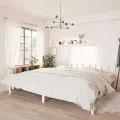 Cadre de lit Blanc Bois de pin massif 200x200 cm